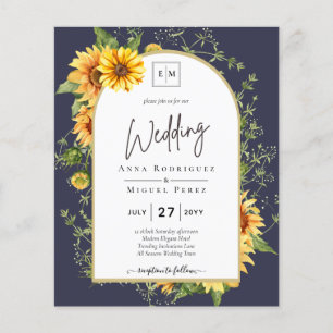 BUDGET Zonnebloemen Weduwen Nodig QR-code RSVP uit Flyer