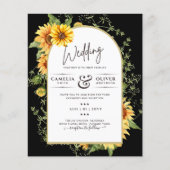 BUDGET Zonnebloemen Weduwen Nodig QR-code RSVP uit Flyer (Voorkant)