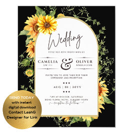 BUDGET Zonnebloemen Weduwen Nodig QR-code RSVP uit Flyer