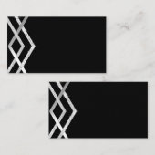 Budget Zwart Art Deco Geometrische Sjabloon Visitekaartje (Voorkant / Achterkant)