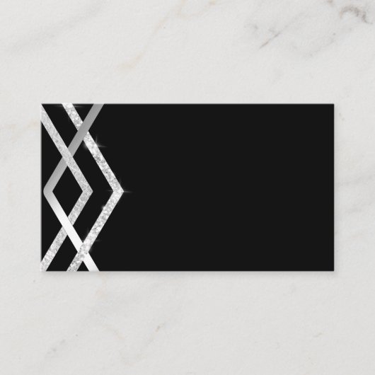 Budget Zwart Art Deco Geometrische Sjabloon Visitekaartje (Voorkant)