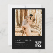 Budget Zwart De bruiloft van foto QR-code (Achterkant)