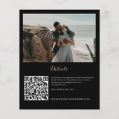 Budget Zwart Gotische Foto QR code bruiloft Uitnod (Achterkant)