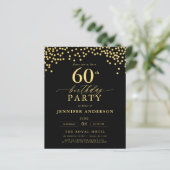 Budget Zwart-Goud Script Zestig 60ste Verjaardag (Staand voorkant)