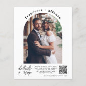 Budget Zwart RSVP QR Code Retro foto bruiloft (Achterkant)