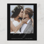 Budget zwart wit bruiloft dank u foto (Voorkant)