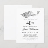 Budget Zwart Wit Golf 40e Verjaardag uitnodiging (Voorkant / Achterkant)