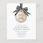 Budget Zwart Wit Gouden Kerst Diner Feestje (Voorkant)