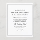 Budget Zwart-wit klassieke bruiloft uitnodiging Flyer (Voorkant)