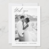 Budget Zwart Wit Minimalistische bruiloft Bedankt Kaart (Voorkant)