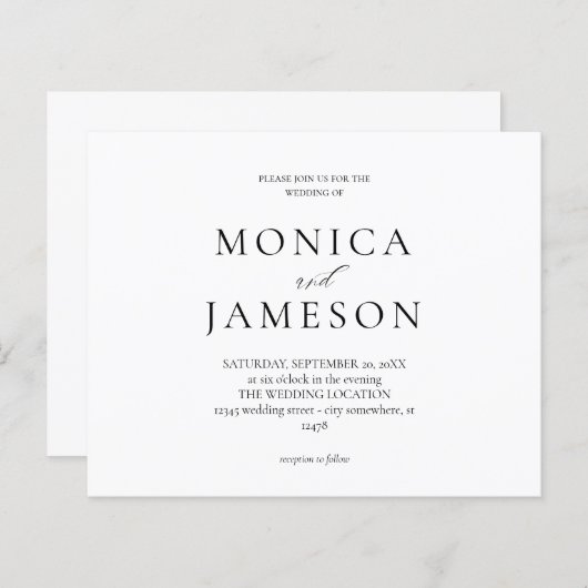 Budget zwart-wit Modern Wedding 2 (Voorkant / Achterkant)