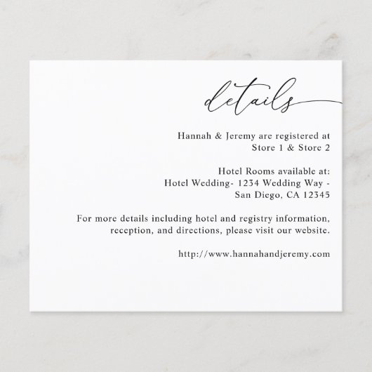 Budget zwart-wit moderne kalligrafie 3 - Gegevens Flyer (Voorkant)