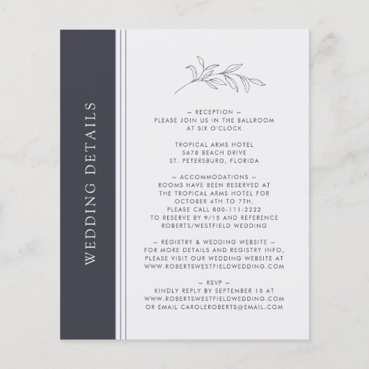 Budget zwart-wit monogram bruiloft uitnodiging (Achterkant)