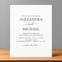 Budget Zwart Wit Trouwfeest Moderne Typografie Fly