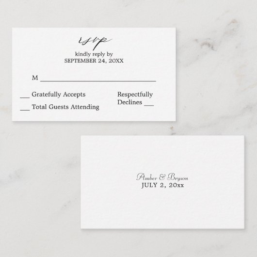 Budget zwart-witkalligrafie 2SM Geen gemiddelde RS Informatiekaartje (Voorkant / Achterkant)