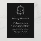 Budget Zwart Witte Monogram Wapenschild QR Code Tr (Voorkant)