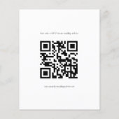 Budget Zwart Witte Tekst QR Code Huwelijksreactie (Achterkant)