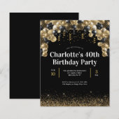 Budget zwarte ballon Glitter Elke dag (Voorkant / Achterkant)