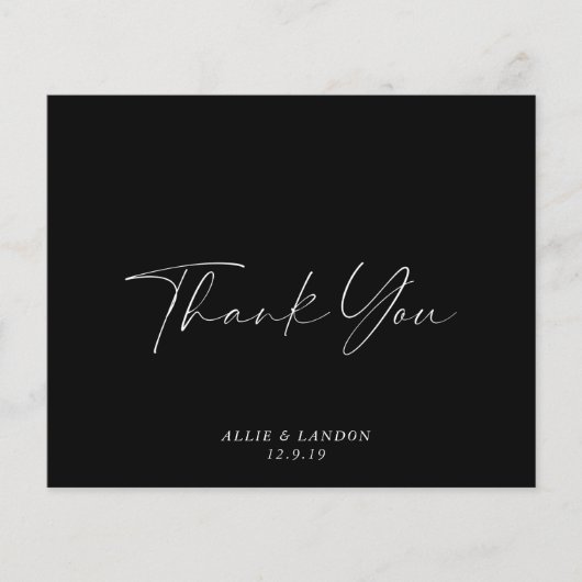 BUDGET Zwarte Bedankkaart Flyer (Voorkant)