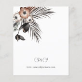 Budget Zwarte & Natuurlijke Bloem Boho Bruiloft Flyer (Achterkant)