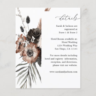 Budget Zwarte & Natuurlijke Bloem Boho Details Flyer