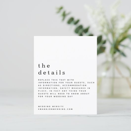 Budget zwarte witte bruiloft - Details Enclosure (Staand voorkant)