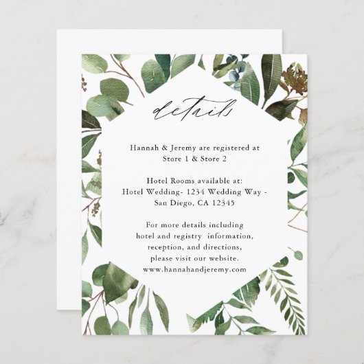 Budgetbladeren & Eucalyptus Rustige gegevens (Voorkant / Achterkant)