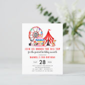 Budgetcarnaval Circus Show Birthday uitnodiging (Staand voorkant)