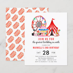 Budgetcarnaval Circus Show Birthday uitnodiging