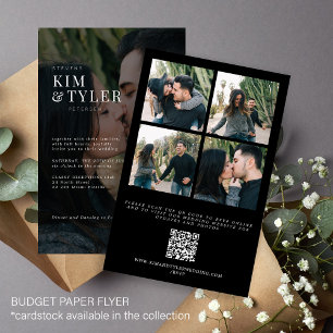Budgetfoto alles in één QR RSVP huwelijksuitnodigi Flyer