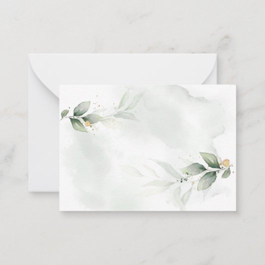 budgetgroene eucalyptusbruiloft , met uitzondering notitiekaartje (Achterkant)