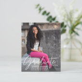 Budgetkalligrafie Afstuderen Foto Modern Announcem (Staand voorkant)