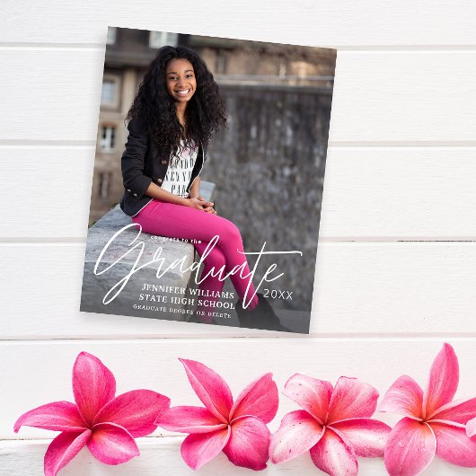 Budgetkalligrafie Afstuderen Foto Modern Announcem Flyer