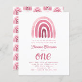 Budgetminimalist Boho Pink Rainbow First Birthday (Voorkant / Achterkant)