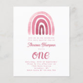 Budgetminimalist Boho Pink Rainbow First Birthday (Voorkant)