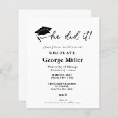 Budgetminimalist hij deed het Afstuderen uitnodigi (Voorkant / Achterkant)