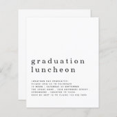 Budgetminimalistisch Afstuderen nodeloze uitnodigi (Voorkant / Achterkant)