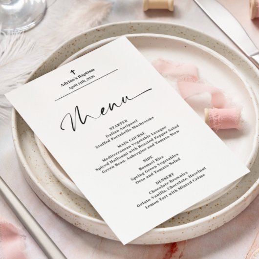 Budgetminimalistisch menu Elegant Baptisme