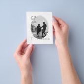 Budgetminimalistisch modern boardfotobruiloft flyer (Hand)