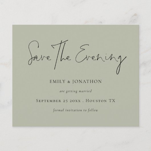 Budgetminimalistisch script Bleek Sage Bespaar 's (Voorkant)