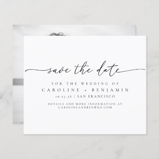 Budgetminimalistisch script foto-weduwnaar bewaard (Voorkant / Achterkant)