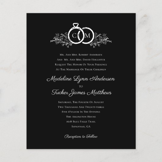 Budgetminimalistisch verzoek voor zwarte bruiloft (Voorkant)