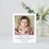 Budgetminimalistische foto-Baby Hartelijk dank (Staand voorkant)