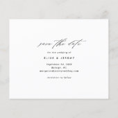 Budgetminimalistische fotobruiloft bespaart datum (Achterkant)