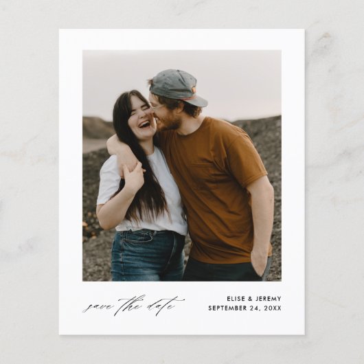 Budgetminimalistische fotobruiloft bespaart datum flyer (Voorkant)