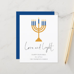 Budgetminimalistische kaarsen Lichte Hanukkah-Kaar