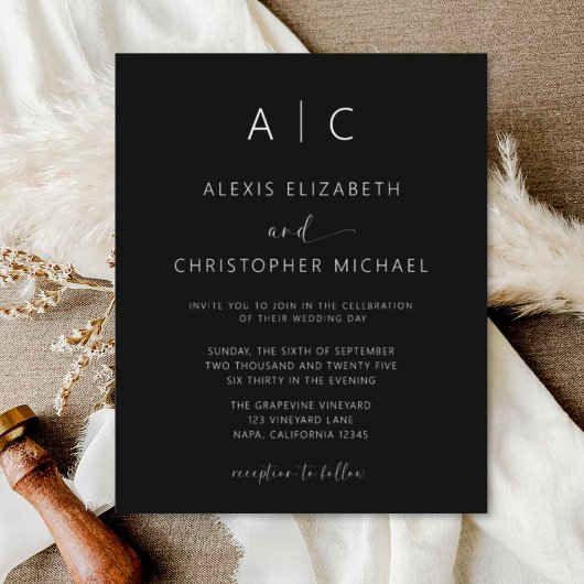 Budgetminimalistische moderne kalligrafie flyer