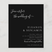 Budgetminimalistische uitnodiging voor Solid Black (Voorkant)