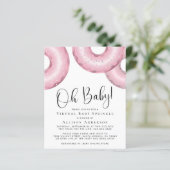 Budgetroze donuts Virtuele Baby sprinkhaan uitnodi (Staand voorkant)