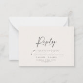 budgettaire botanische trouwpampas reactie RSVP Notitiekaartje (Voorkant)